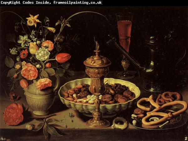 PEETERS, Clara Still life with Vase,jug,and Platter of Dried Fruit